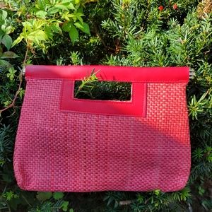 Vintage 60-70's straw  clutch